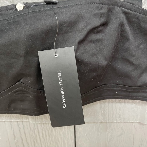 DANIELLE BERNSTEIN Women's Bra Tank BLACK Size 6 Poplin Cropped Black Bra Top - Picture 8 of 12